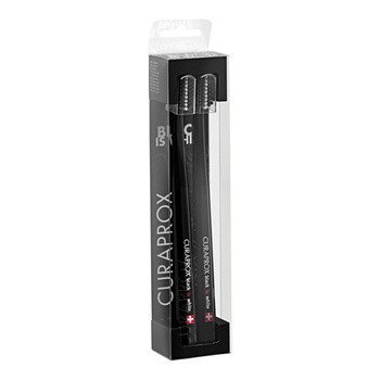 Curaprox, Black is White Duo, wybielająca szczoteczka do zębów, 2 szt.