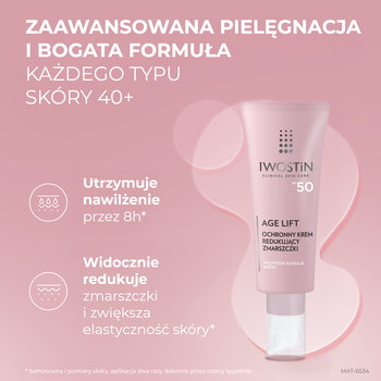 Iwostin Age Lift, ochronny krem redukujący zmarszczki z filtrem SPF 50, 40 ml