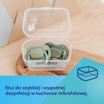 Canpol Babies Mountains, smoczek uspokajający, silikonowy symetryczny, 0-6 m, zielony, 2 szt.