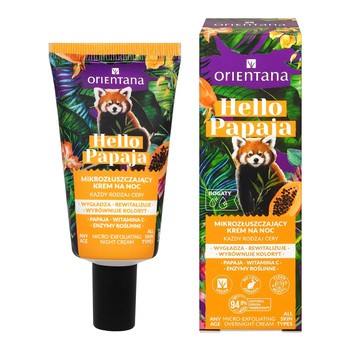 Orientana Hello Papaja, krem mikrozłuszczający, na noc, 40 ml