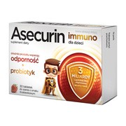 Asecurin Immuno dla dzieci, tabletki do ssania, smak truskawkowy, 30 szt.