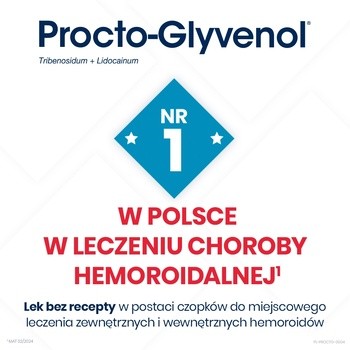 Procto-Glyvenol, 400 mg + 40 mg, czopki doodbytnicze, 10 szt.