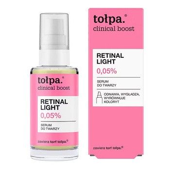 Tołpa clinical boost retinal light, serum do twarzy z retinalem 0,05%, 30 ml