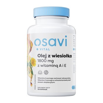 Osavi Olej z wiesiołka 1800mg z witaminą A i E, kapsułki, 120 szt.