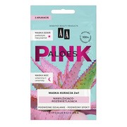 AA Aloes Pink, nawilżająco-rozświetlająca maska kuracja 2w1 dzeń+noc, 2x4 g