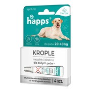 Happs Herbal, krople przeciw pchłom i kleszczom dla dużych psów, 20-40 kg, 2,5 ml x 4 szt.