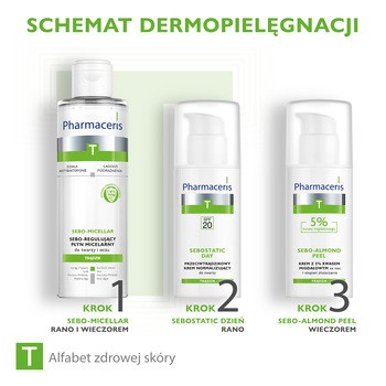 Pharmaceris T Sebo-Micellar, antybakteryjny płyn micelarny do twarzy i oczu, 200 ml