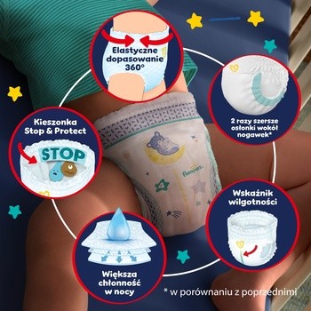 Pampers Night Pants 4 (9-15 kg), pieluchomajtki jednorazowe na noc, 25 szt.