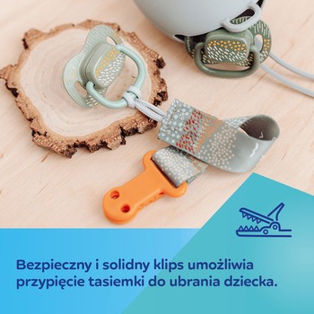 Canpol Babies, tasiemka do smoczka uspokajającego Mountains, żółta, 1 szt.