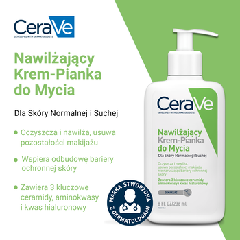 CeraVe, krem-pianka do mycia, 236 ml