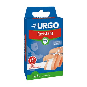 Urgo Resistans, wytrzymały plaster z opatrunkiem, 1 m x 6 cm, 1 szt.