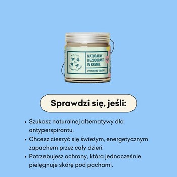 Mydlarnia 4 Szpaki, naturalny dezodorant w kremie, cytrusowo-ziołowy, 60 ml