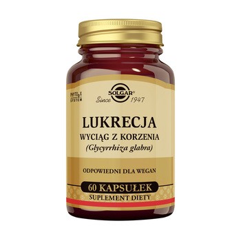 Solgar Lukrecja wyciąg z korzenia, kapsułki, 60 szt.