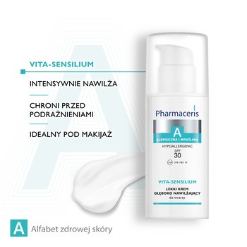 Pharmaceris A Vita-Sensilium, lekki krem głęboko nawilżający, SPF 30, 50 ml