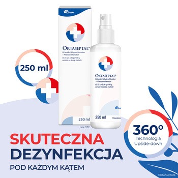 Oktaseptal, (0,10 g+2,00 g)/100 g, aerozol na skórę, 250 ml