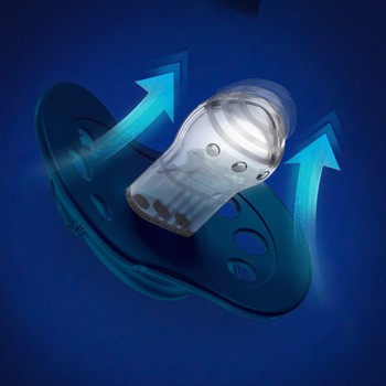 Canpol Lovi Stardust, smoczek silikonowy uspokajający, dynamiczny 0-3 m, niebieski, 2 szt.