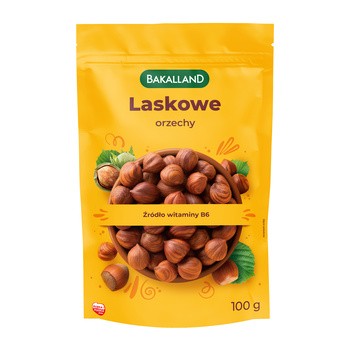 Bakalland, orzechy laskowe, łuskane, 100 g