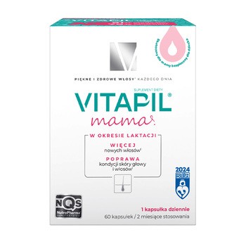 Vitapil Mama, wypadanie włosów po ciąży i podczas karmienia piersią, kapsułki twarde, 60 szt.