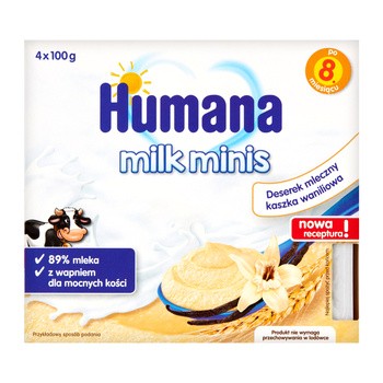 Humana Milk Minis Deserek, kaszka waniliowa, 8 m+, 4 x 100 g
