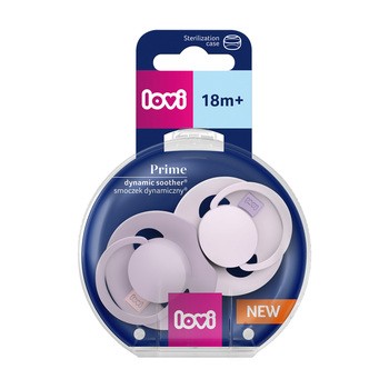 Canpol Lovi Prime, dynamiczny smoczek uspokajający silikonowy, 18 m+ Lilac/Violet, 2 szt.