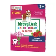 Zdrowy Lizak Mniam-Mniam na gardło, smak malina, 5 szt.