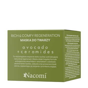 Nacomi Rich&Comfy Regeneration, maseczka do twarzy Avocado, 40 ml