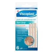 Viscoplast Steri-Strip, paski do zamykania ran, 6 mm x 75 mm, cieliste, 6 szt.