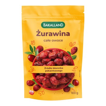 Bakalland, żurawina, całe owoce, 100 g