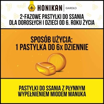 Honikan Gardło 2-fazowe pastylki do ssania, 16 szt