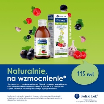 Prenalen Protecta Suplement diety z czosnkiem, witaminą C i cynkiem, płyn, 115 ml