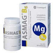 Asmag B, 20 mg+0,25 mg, tabletki, 50 szt.