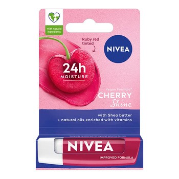 Nivea, pielęgnujące pomadka do ust, Cherry Shine, 4,8 g
