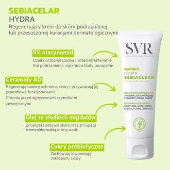 SVR Sebiaclear Hydra, regenerujący krem nawilżający, 40 ml
