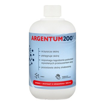 Argentum 200, tonik ze srebrem i ekstraktem z krwawnika pospolitego, 500 ml