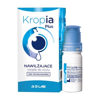 Kropia Plus, nawilżające krople do oczu, bez konserwantów, 10 ml