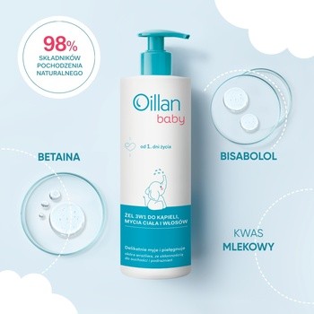 Oillan Baby, żel do mycia ciała i włosów 3 w 1, 400 ml