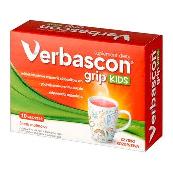 Verbascon Kids Grip, proszek do rozpuszczania, 10 saszetek
