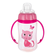 Canpol Babies, kubek treningowy Cute Animlas, 320 ml, róż, 1 szt.