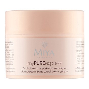 Miya Cosmetics myPUREexpress, 5-minutowa maseczka oczyszczająca z kompleksem [5% kwas azelainowy + glicyna], 50 g