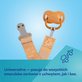 Canpol Babies, tasiemka do smoczka uspokajającego Mountains, żółta, 1 szt.