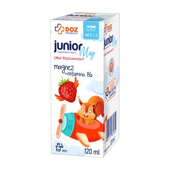 DOZ Product JuniorMag, płyn, smak truskawkowy, 120ml