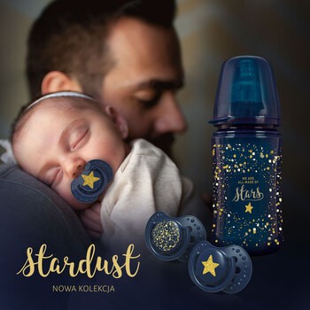 Canpol Lovi Stardust, smoczek silikonowy uspokajający, dynamiczny 3-6 m, zielony, 2 szt.