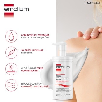 Emolium Intensive Pro, balsam ultra nawilżający, skóra sucha, wrażliwa i atopowa, 500 g