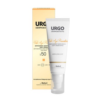 Urgo Dermoestetic Foto Age Prevention, antyoksydacyjno-nawilżający lekki krem SPF 50, 45 ml