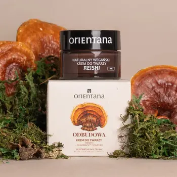 Orientana, naturalny wegański krem do twarzy Reishi na noc, 50 ml