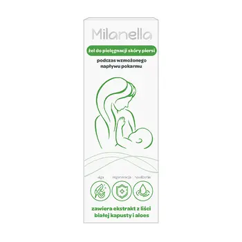 Milanella, Żel do pielęgnacji skóry piersi podczas wzmożonego napięcia pokarmu, 75 ml