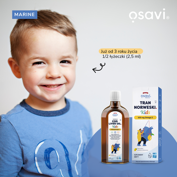 Osavi Tran norweski Kids 500 mg Omega 3, cytrynowy, 500 ml