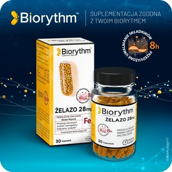 Biorythm Żelazo 28 mg, kapsułki o przedłużonym uwalnianiu, 30 szt.