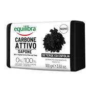 Equilibra, oczyszczające mydło 100% roślinne z aktywnym węglem, 100 g
