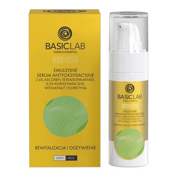BasicLab Esteticus, emulsyjne serum antyoksydacyjne Rewitalizacja i Odżywienie, 30 ml